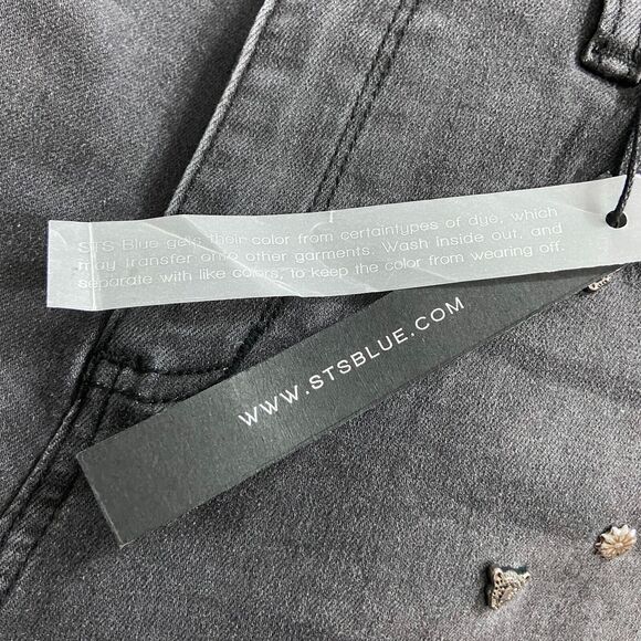 STS Blue Ashley High Rise Skinny Jeans Size 27 Faded Black Studded Raw Step-Hem - Picture 10 of 10